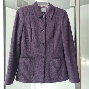 Beautiful suit, jacket and skirt purple and black tweed Anne Klein2..in size 2